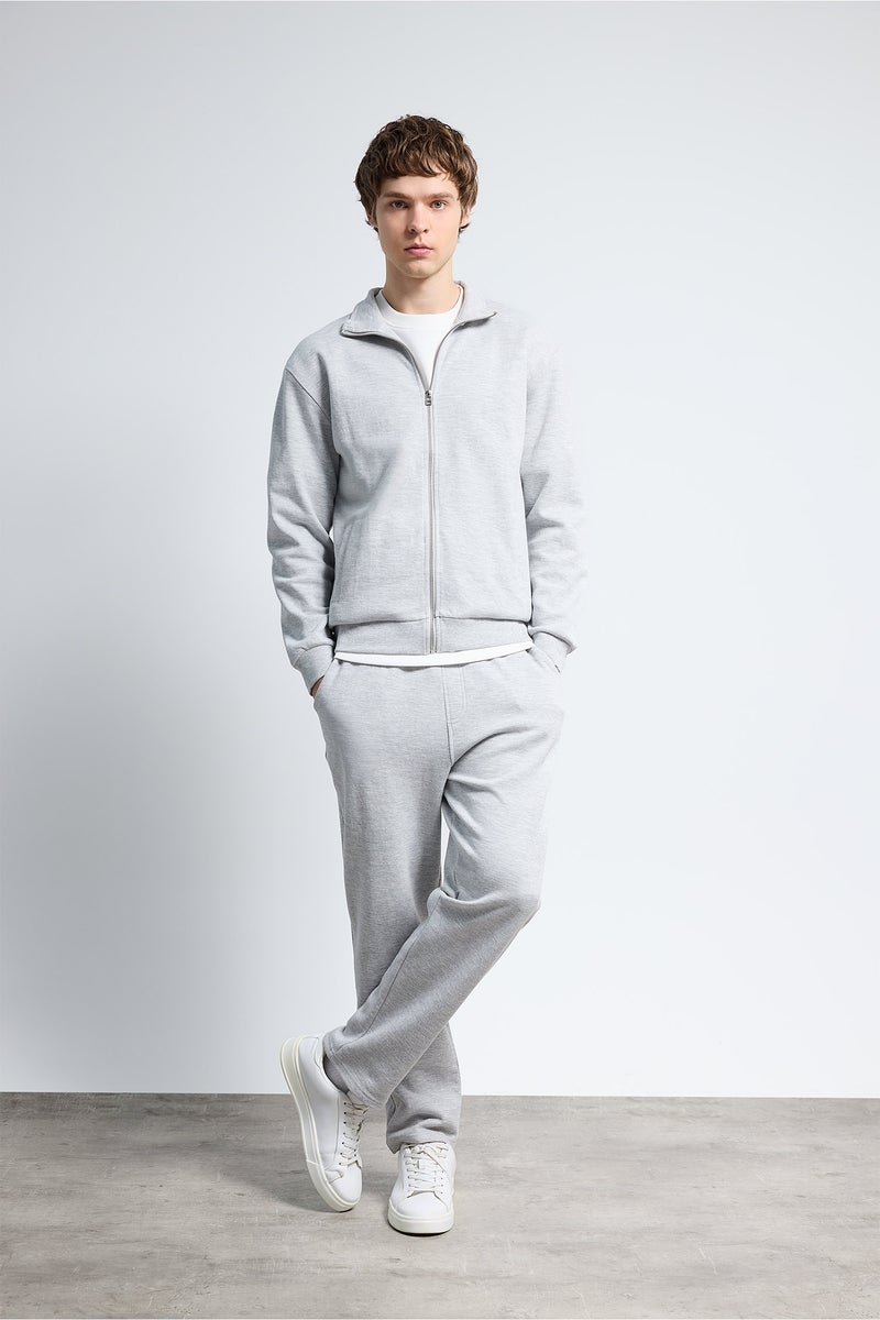 DeFacto Grey Man High Neck Zip-Up Sweatshirt Casual - Image 2